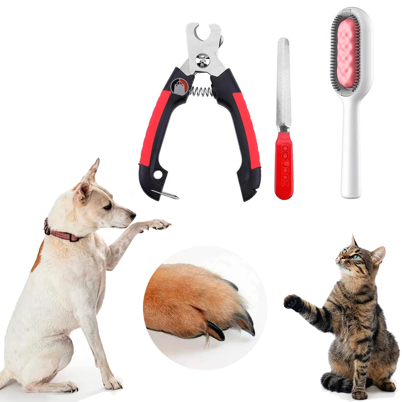 KIT PARA MASCOTAS CORTAÚÑAS + LIMA + CEPILLO 🐾